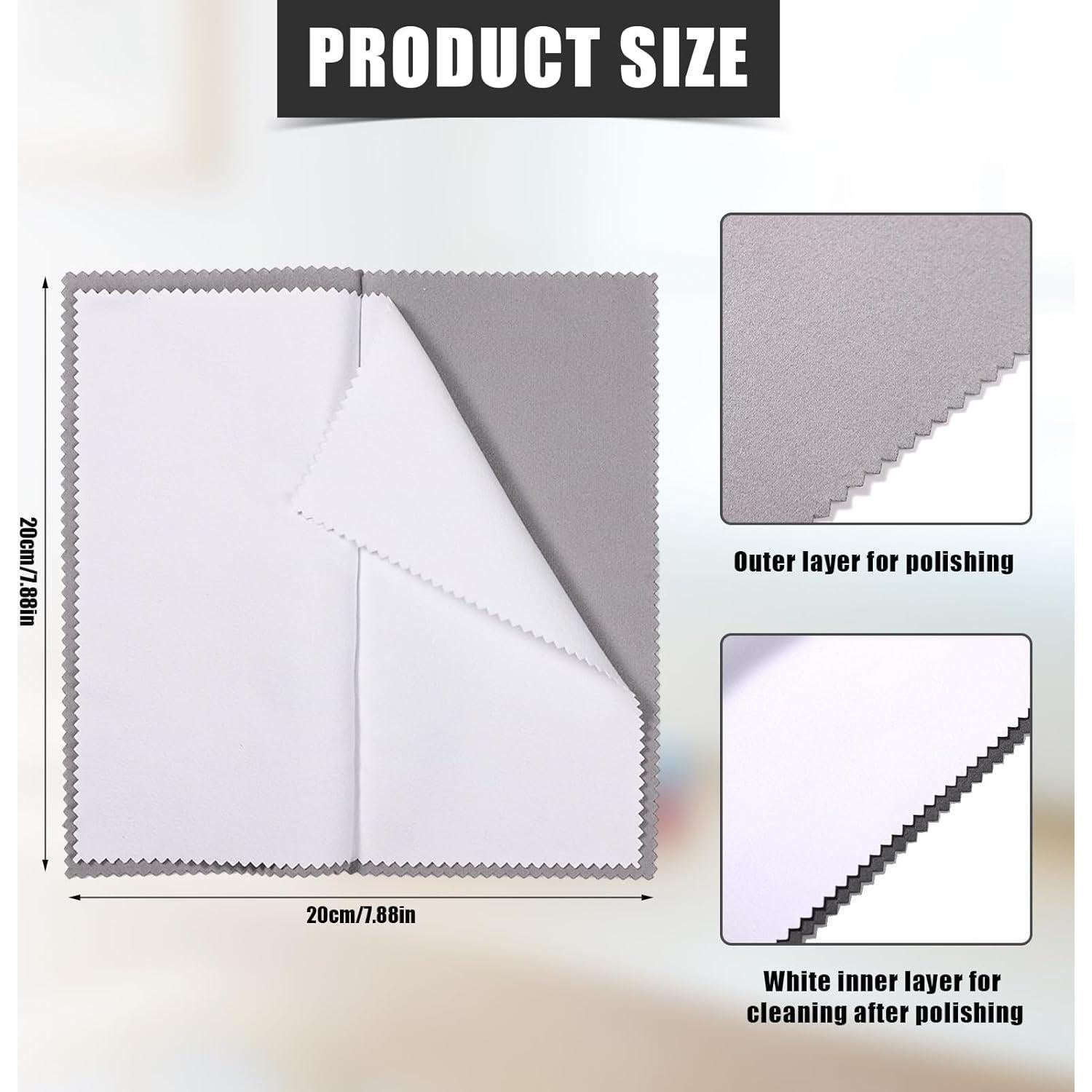 Paños de Pulido de Joyería BOXOB 4 Piezas Microfibra 20.5cm