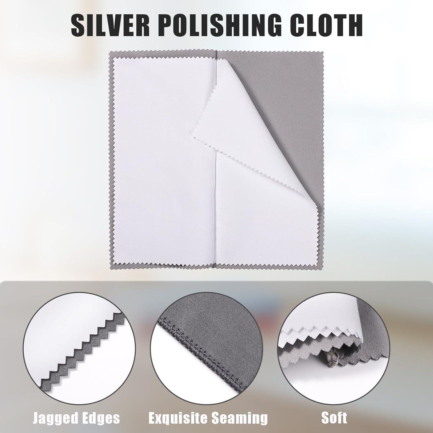 Paños de Pulido de Joyería BOXOB 4 Piezas Microfibra 20.5cm