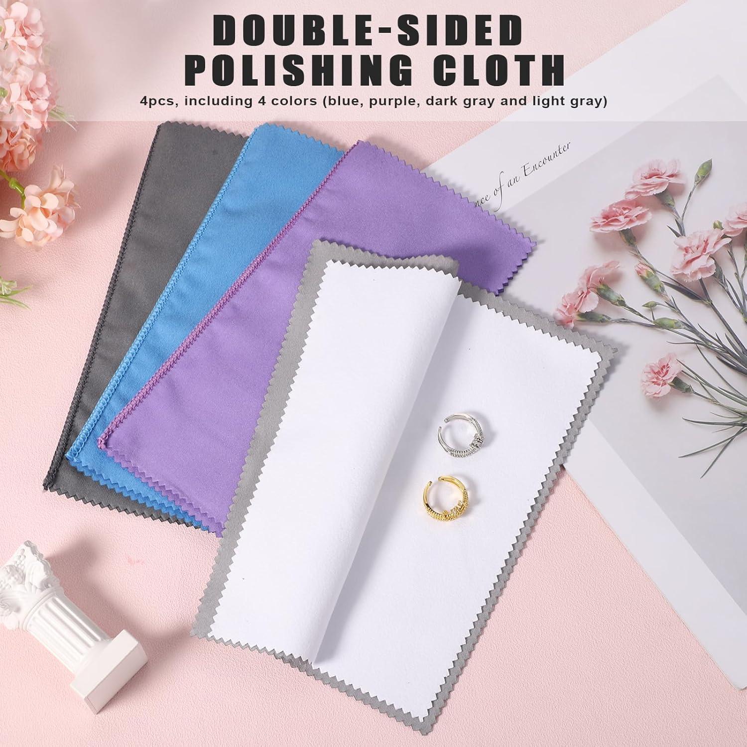 Paños de Pulido de Joyería BOXOB 4 Piezas Microfibra 20.5cm