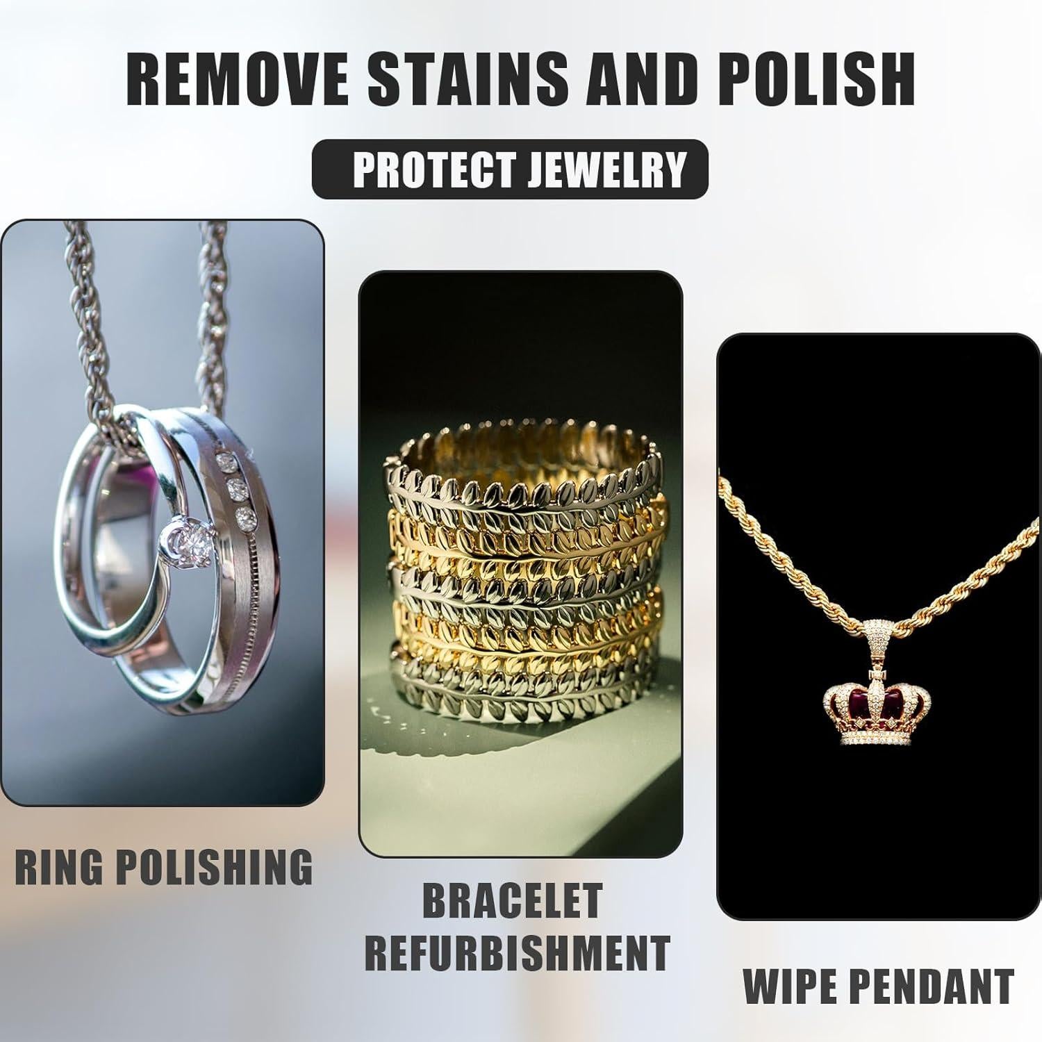 Paños de Pulido de Joyería BOXOB 4 Piezas Microfibra 20.5cm