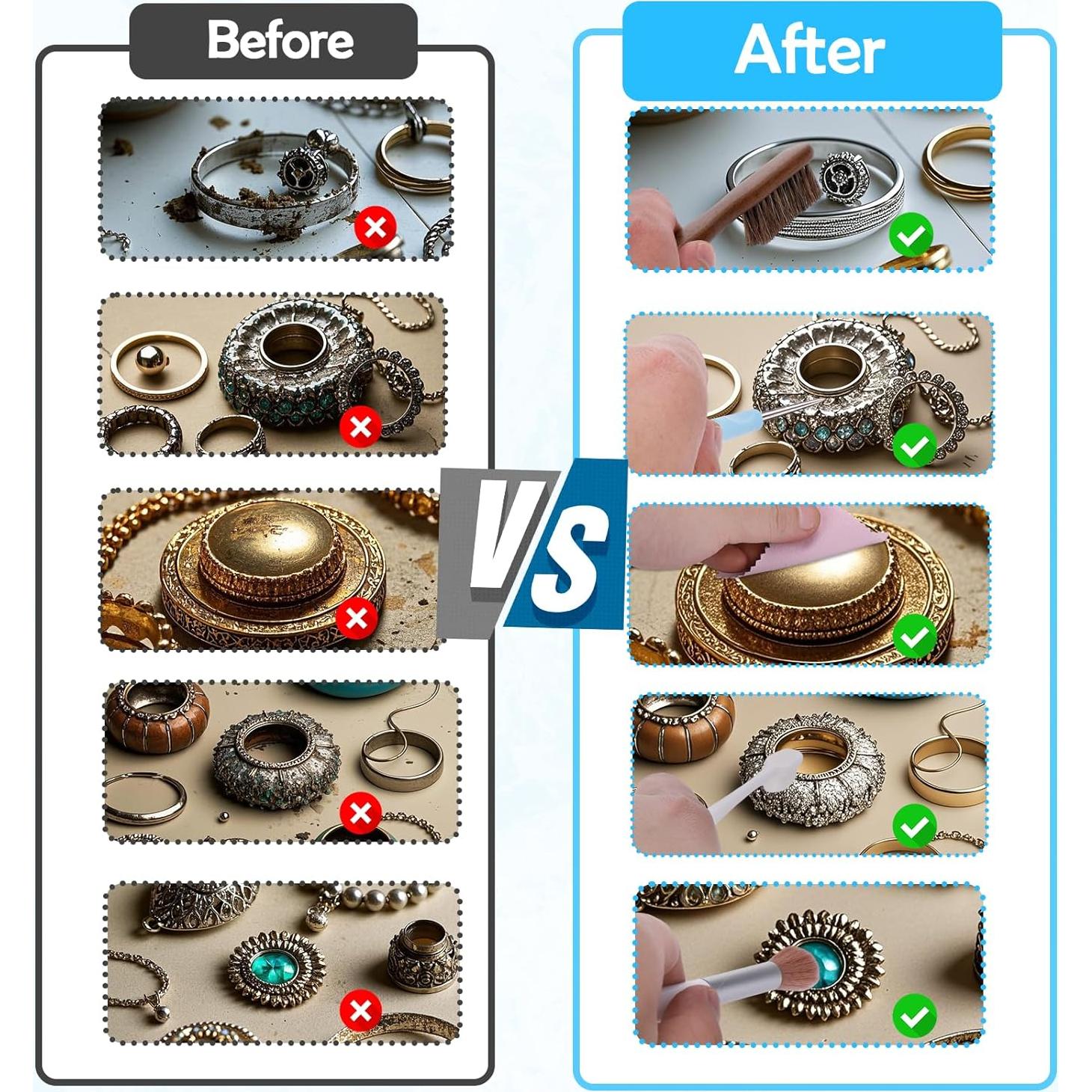 Juego de Cepillos y Paño de Limpieza Palksky para Joyas 5PCS