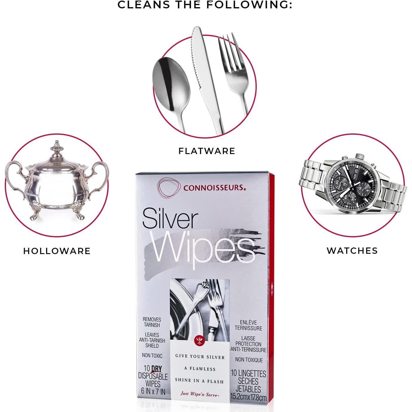 Toallitas Limpiadoras de Plata Connoisseurs - Paquete de 10