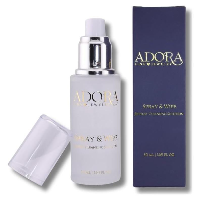 Kit Limpiador de Joyería Adora Fine - Spray 49.9 ml y Paño 15.2x19.1 cm