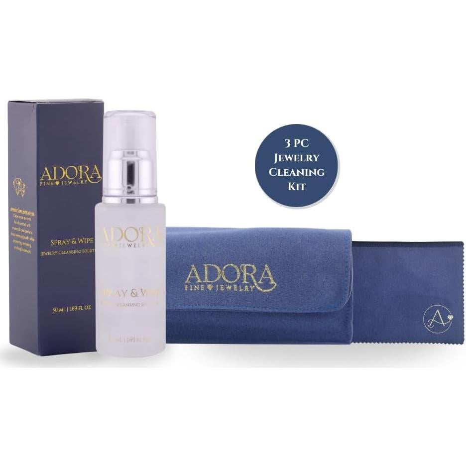 Kit Limpiador de Joyería Adora Fine - Spray 49.9 ml y Paño 15.2x19.1 cm