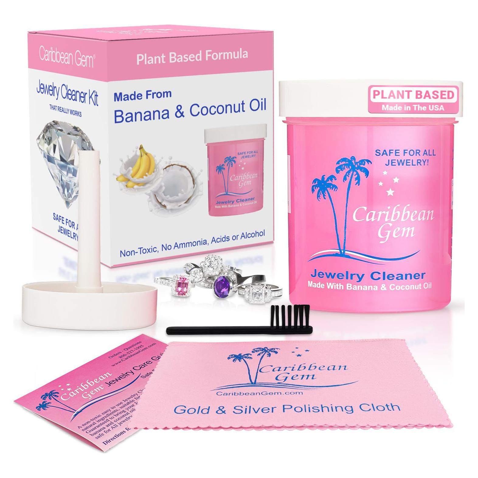 Kit de Limpieza de Joyas 8oz Caribbean Gem - Oro, Plata, Diamantes