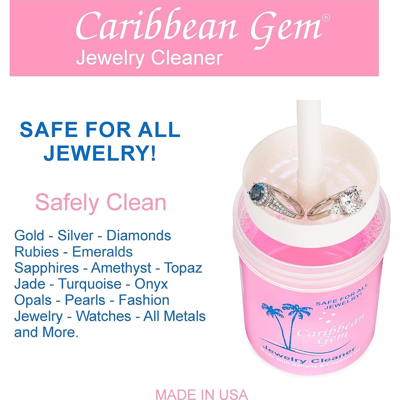 Kit de Limpieza de Joyas 8oz Caribbean Gem - Oro, Plata, Diamantes