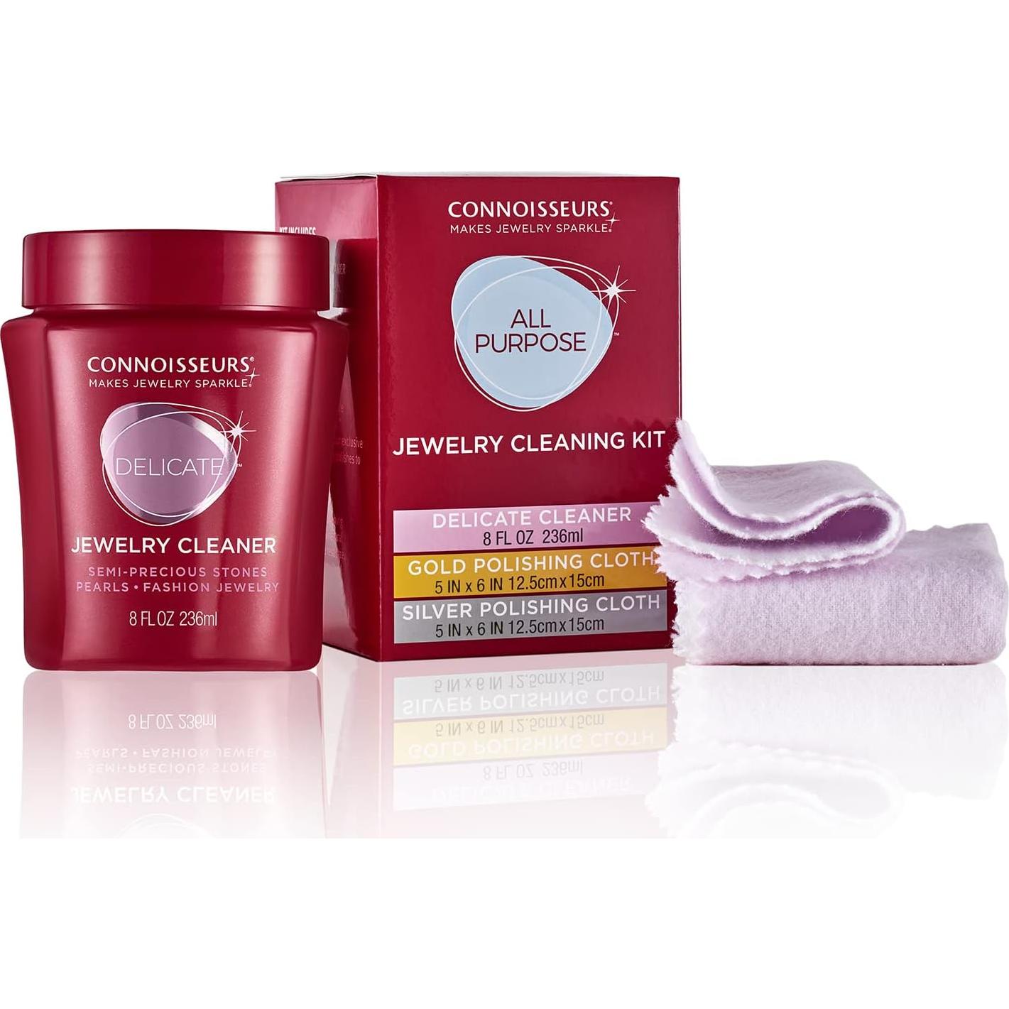 Kit de Limpieza de Joyería Connoisseurs - Solución 226g y Paños