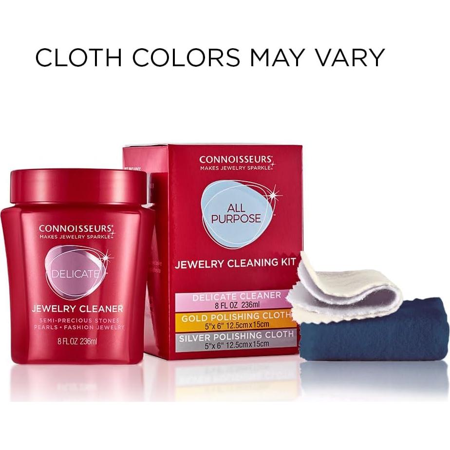 Kit de Limpieza de Joyería Connoisseurs - Solución 226g y Paños