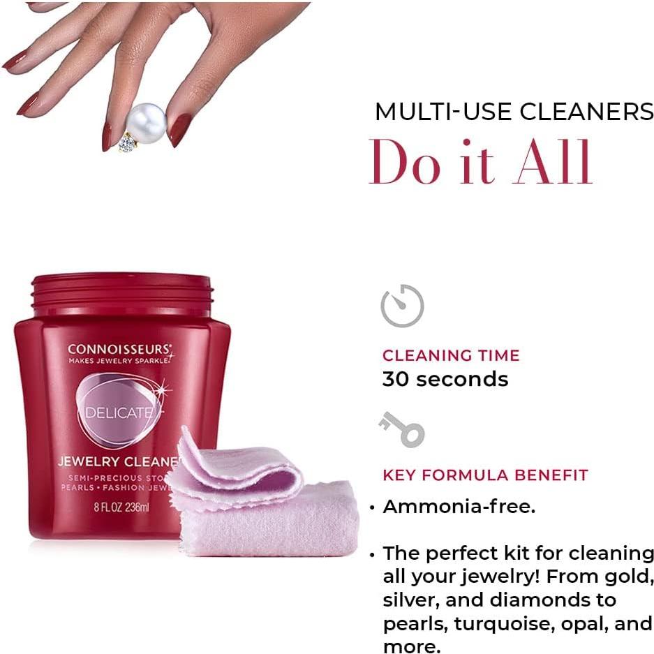 Kit de Limpieza de Joyería Connoisseurs - Solución 226g y Paños