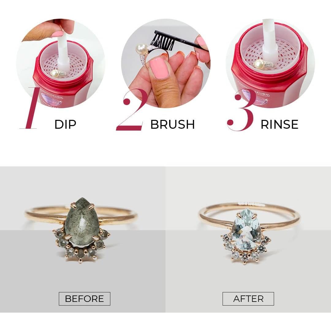 Kit de Limpieza de Joyería Connoisseurs - Solución 226g y Paños