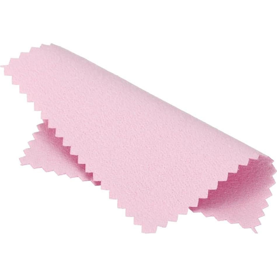50 Paños de Limpieza de Joyería EYAKEG Rosa 8x8cm