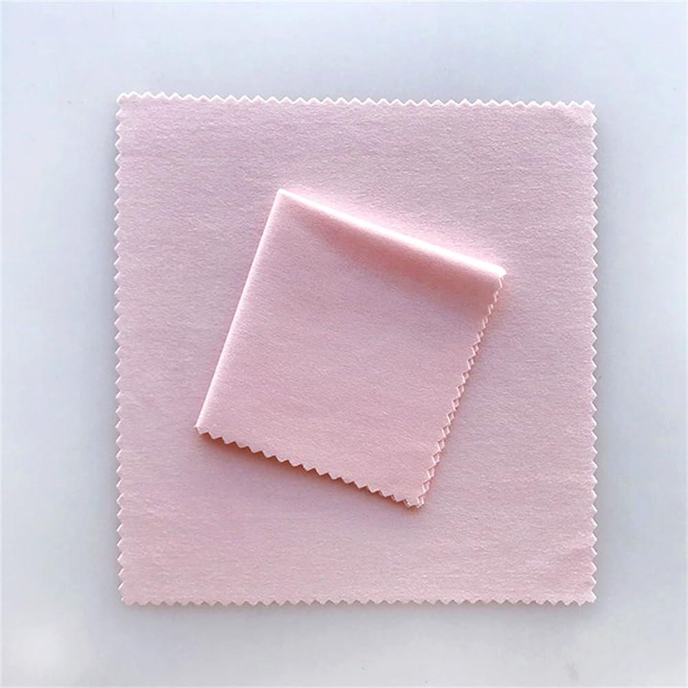 50 Paños de Limpieza de Joyería EYAKEG Rosa 8x8cm