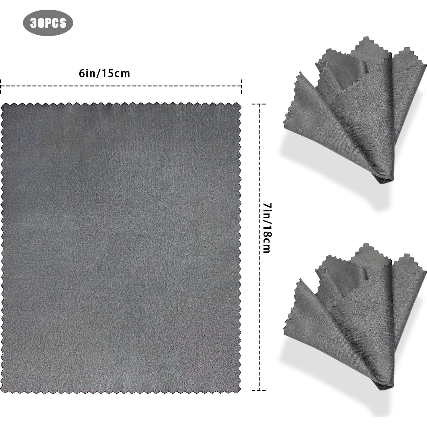 Paquete de 30 Paños de Microfibra FOJOO 15x18cm Sin Rayas