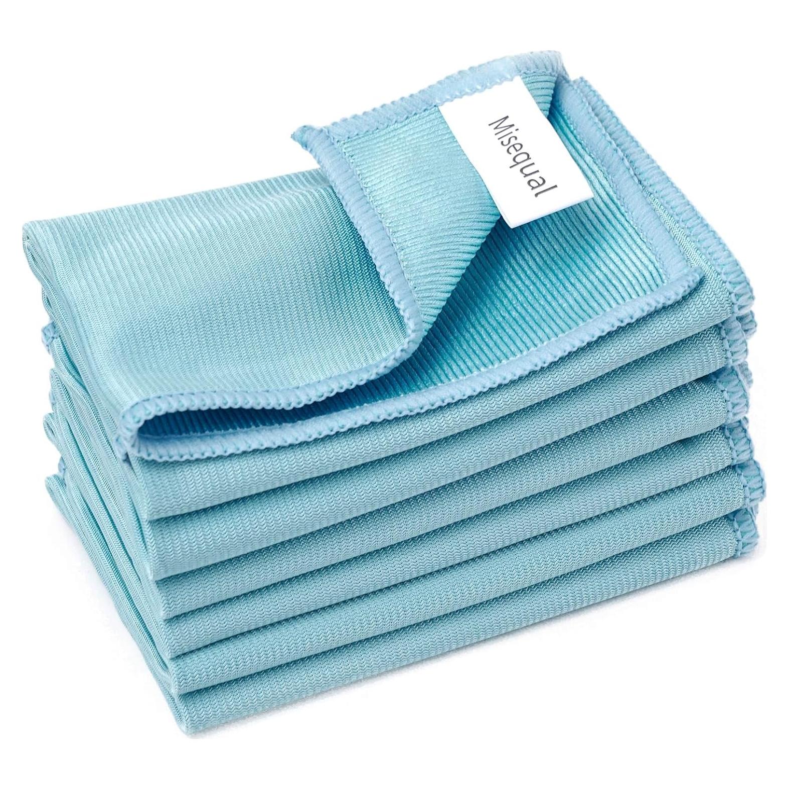 Paquete de 6 Paños de Limpieza de Vidrio Microfibra Eveglass Azul
