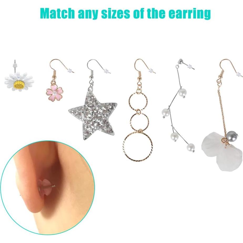 Tapones de Silicona Suave JJKKZVZ para Pendientes con Paño