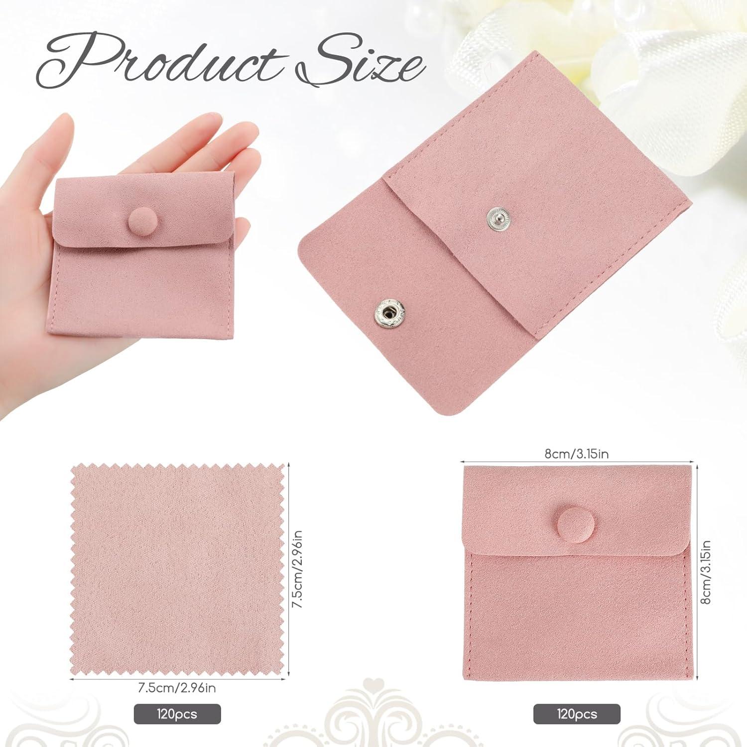 Cunno 120 Bolsas de Microfibra para Joyería con Paño 8x8cm