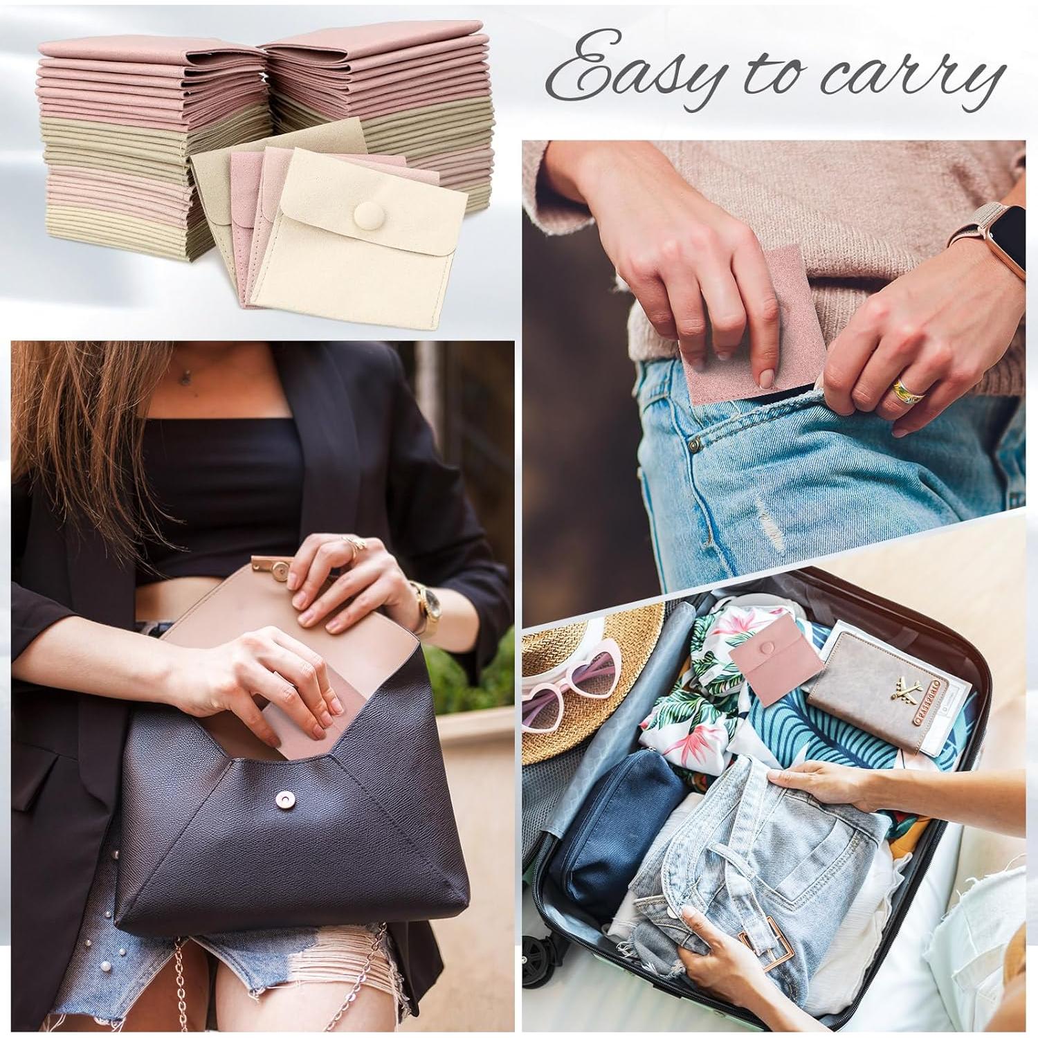 Cunno 120 Bolsas de Microfibra para Joyería con Paño 8x8cm