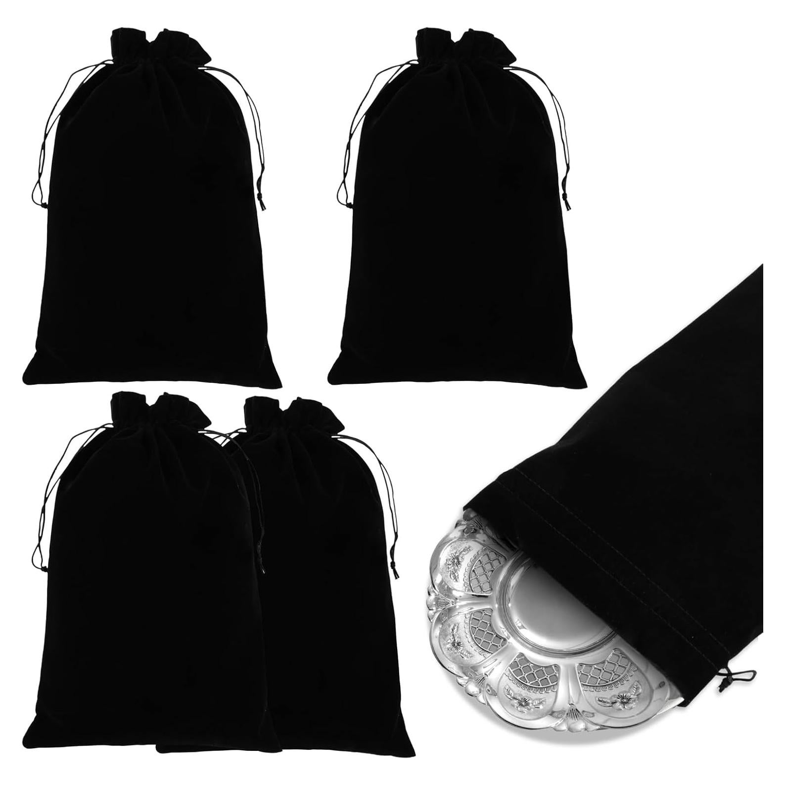 4 Bolsas de Almacenamiento Antitarnish Amabro 30x20cm Terciopelo