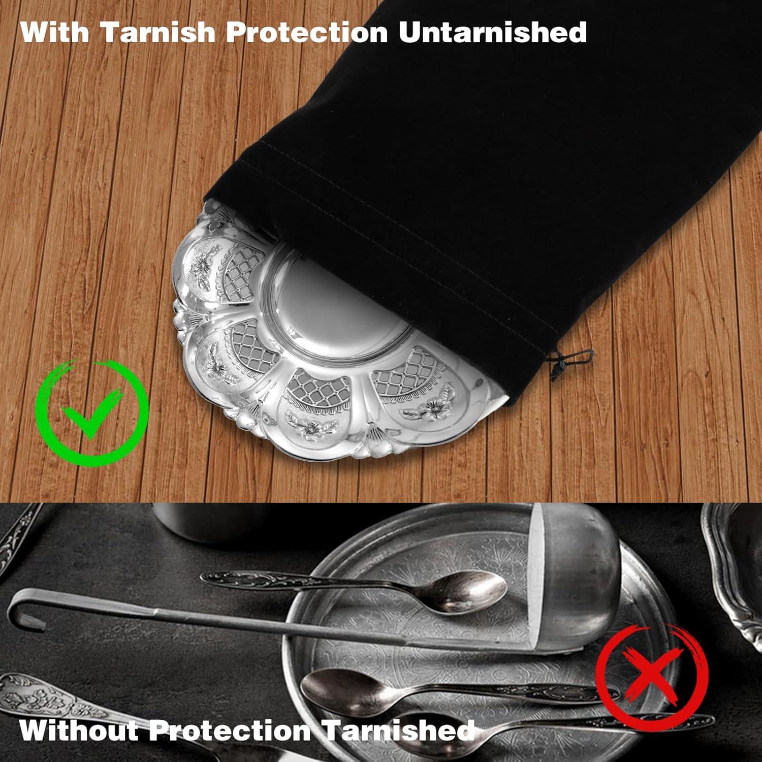 4 Bolsas de Almacenamiento Antitarnish Amabro 30x20cm Terciopelo