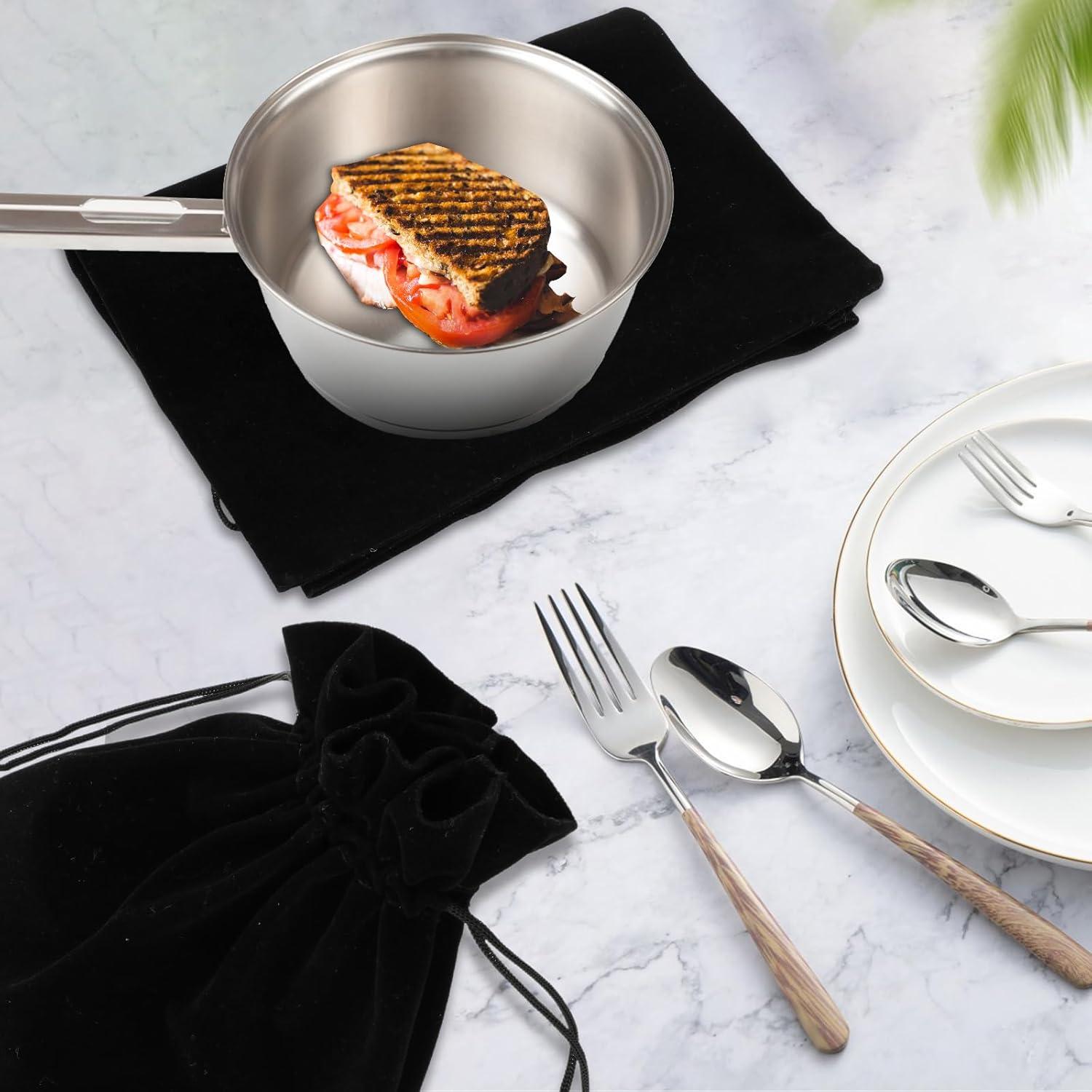 4 Bolsas de Almacenamiento Antitarnish Amabro 30x20cm Terciopelo