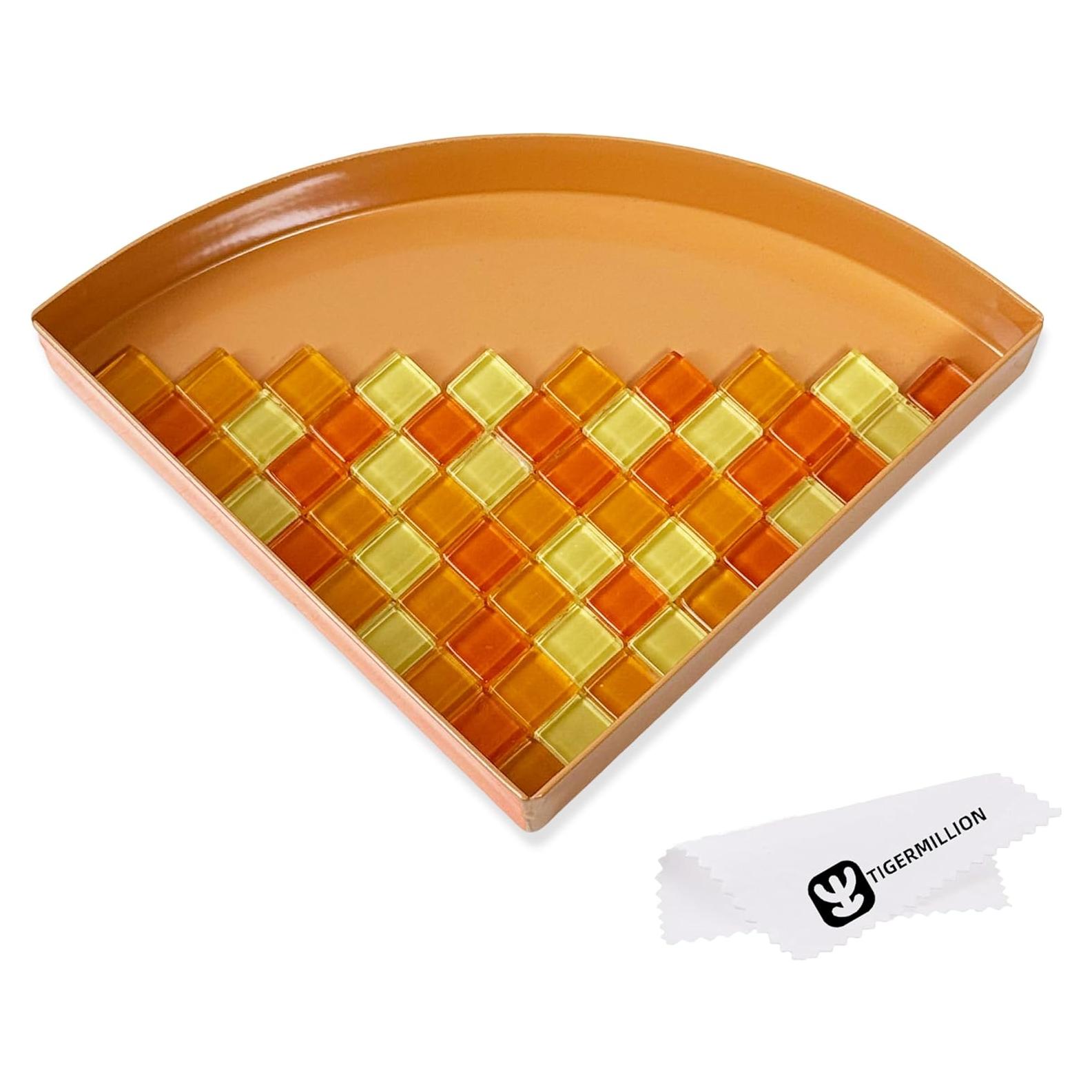 Bandeja de Joyería de Metal TIGERMILLION Naranja 1/4 Círculo