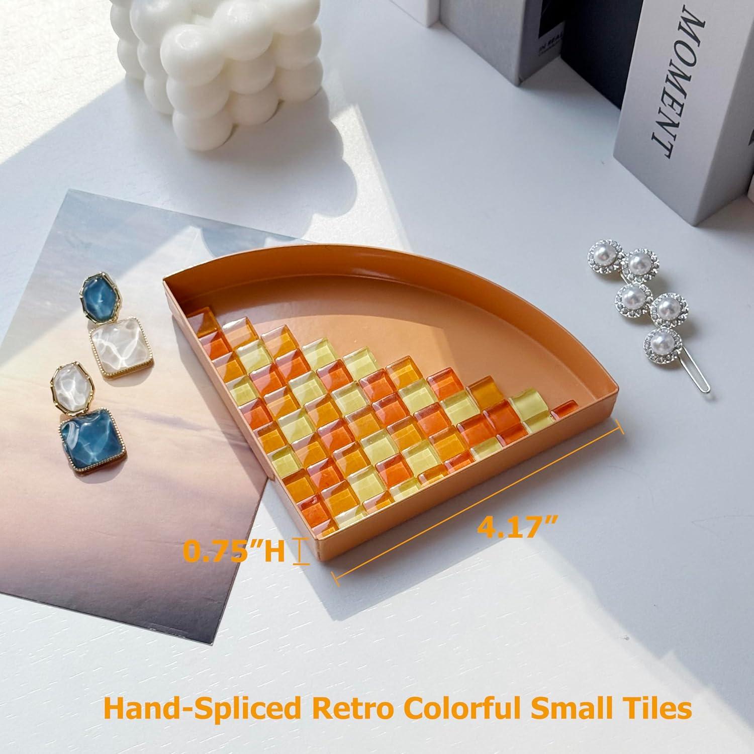 Bandeja de Joyería de Metal TIGERMILLION Naranja 1/4 Círculo