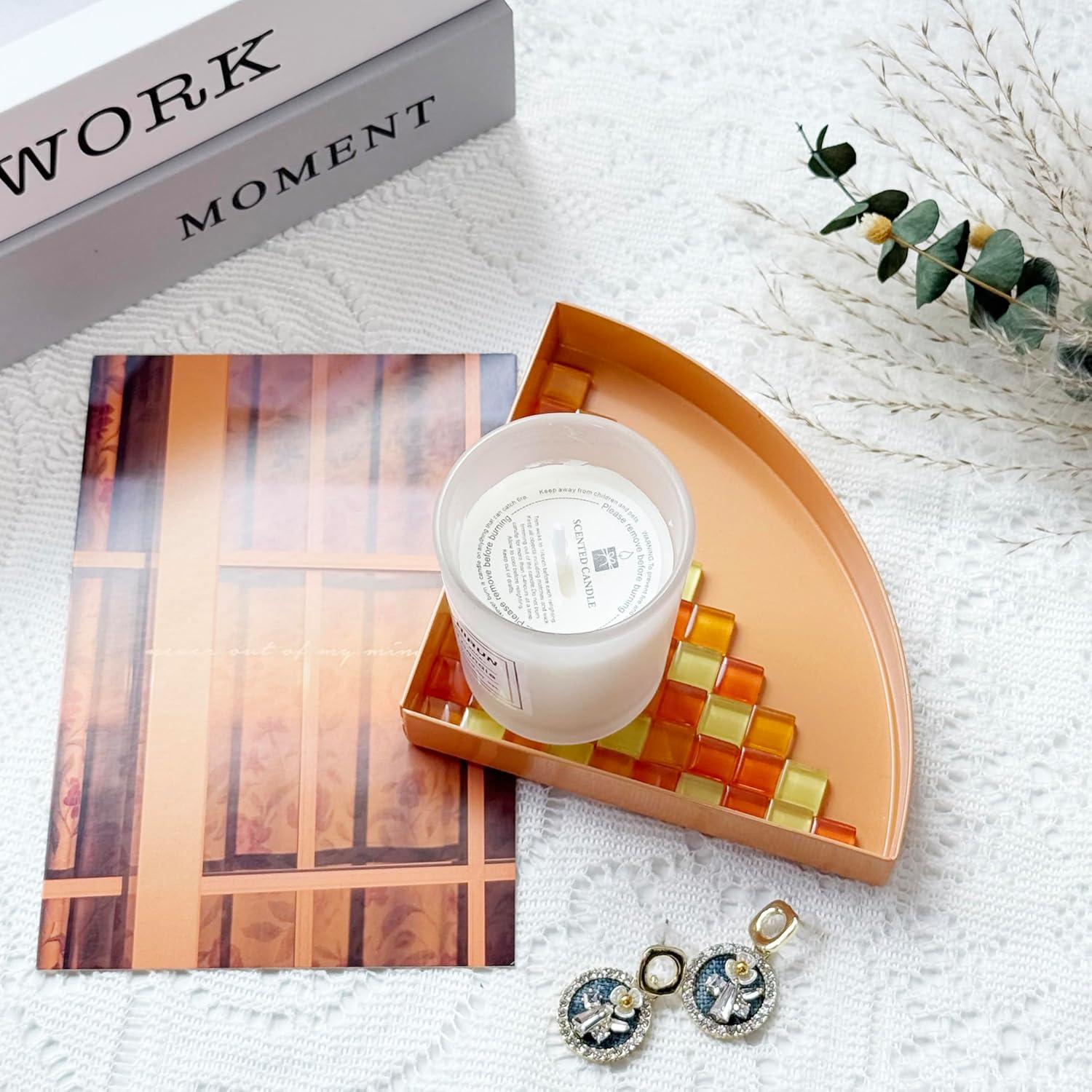 Bandeja de Joyería de Metal TIGERMILLION Naranja 1/4 Círculo