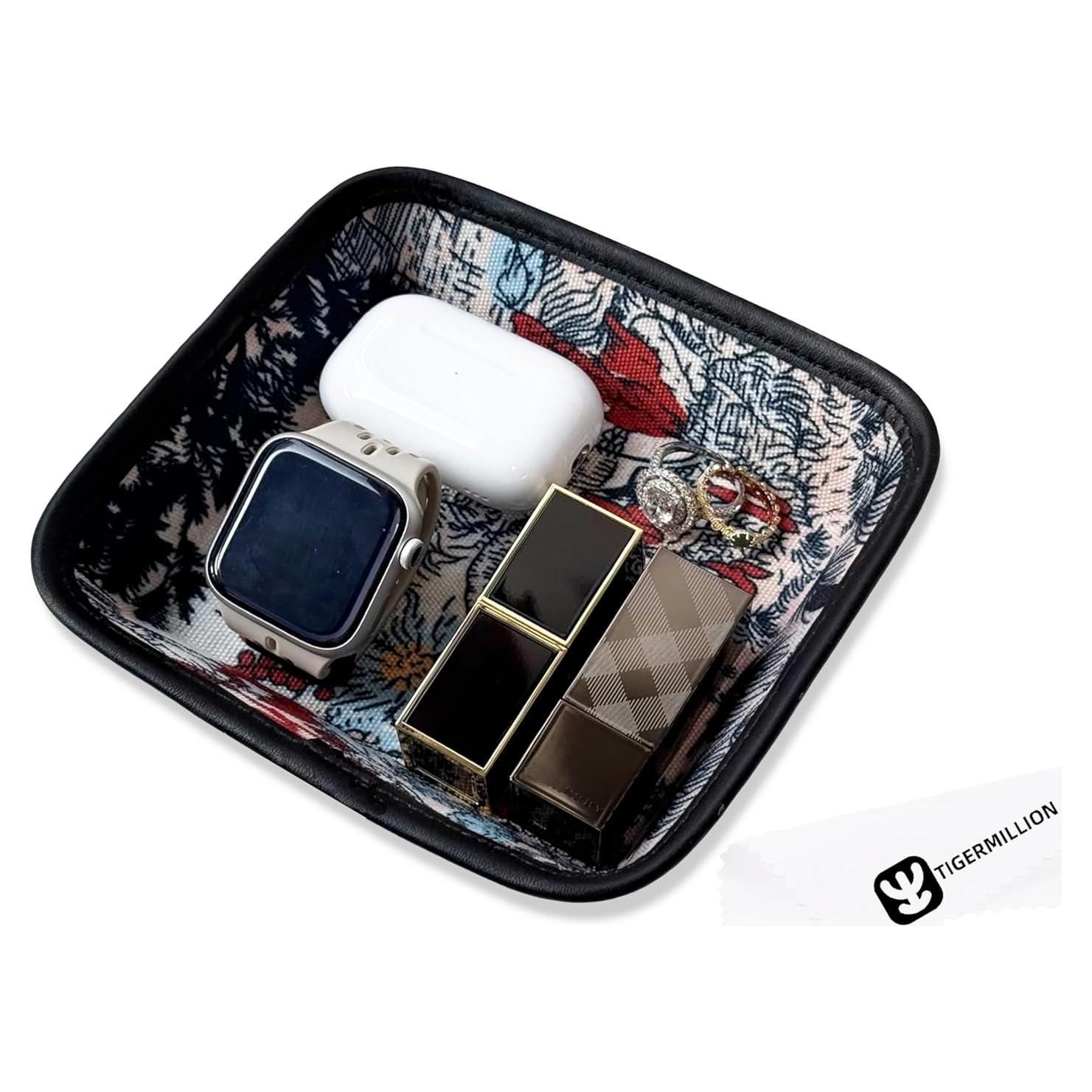 Bandeja Organizadora de Joyería TIGERMILLION Naranja-Rojo 15.5x15.5 cm