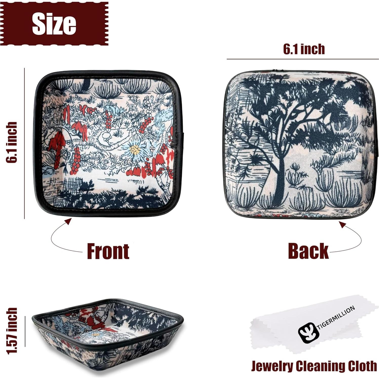 Bandeja Organizadora de Joyería TIGERMILLION Naranja-Rojo 15.5x15.5 cm