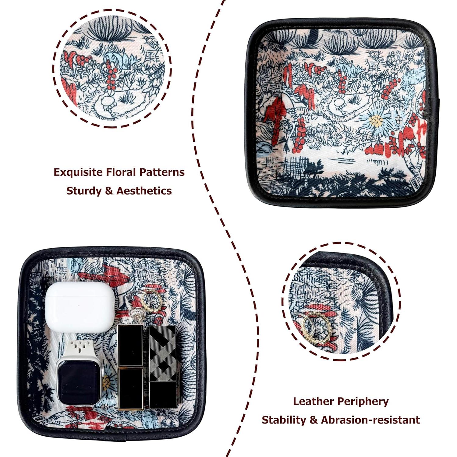 Bandeja Organizadora de Joyería TIGERMILLION Naranja-Rojo 15.5x15.5 cm