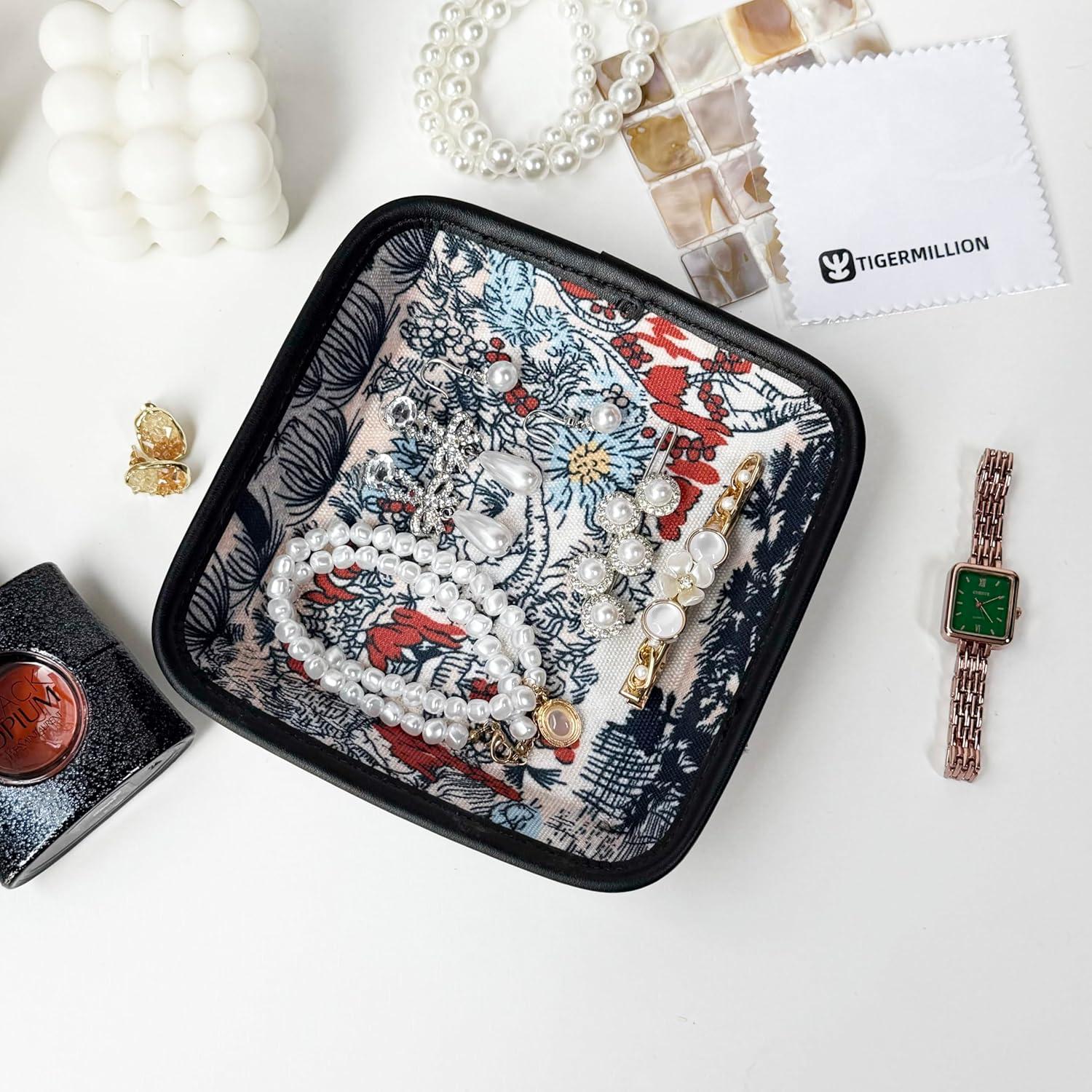 Bandeja Organizadora de Joyería TIGERMILLION Naranja-Rojo 15.5x15.5 cm