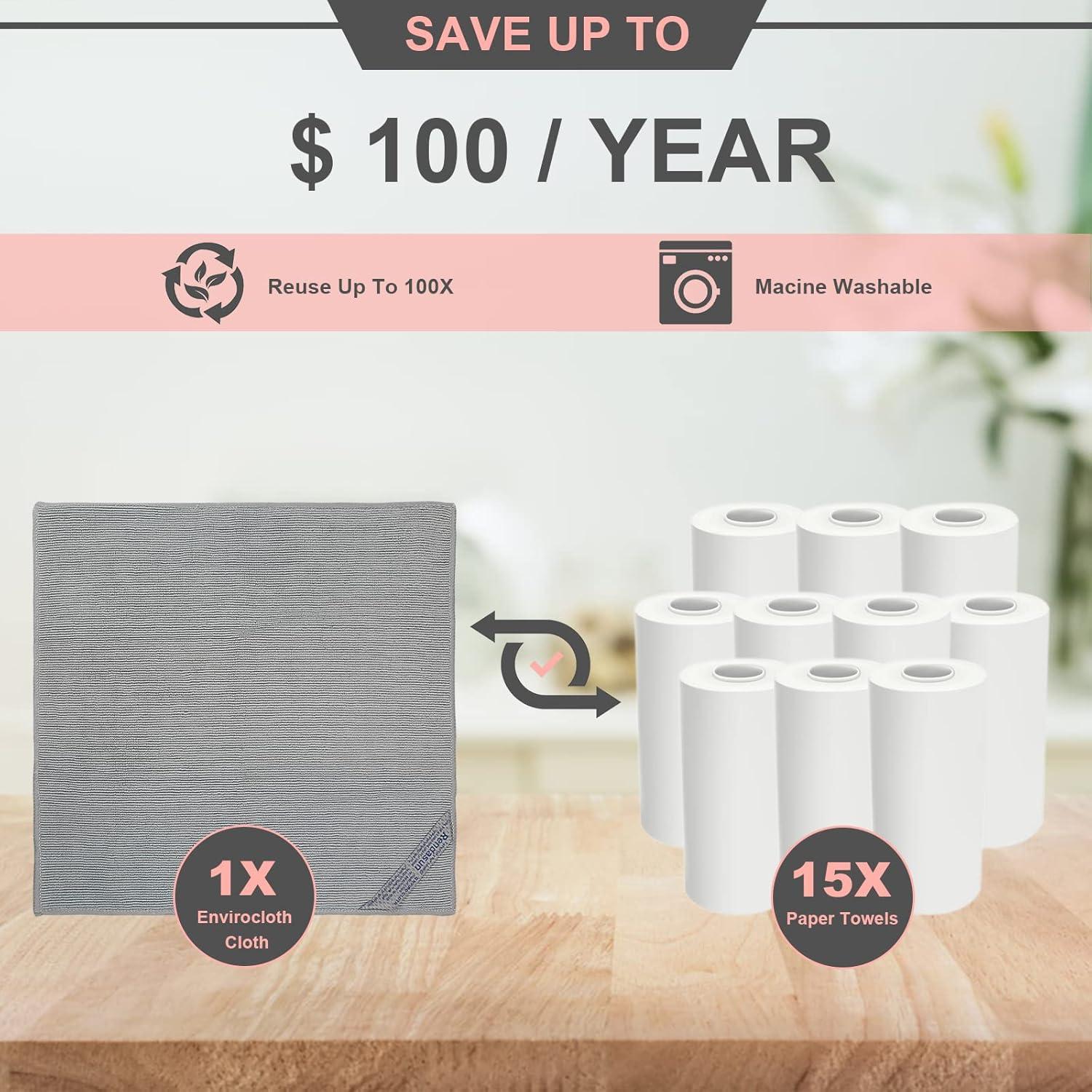 Paño de Limpieza Reutilizable YOLOLOY Enviro 35x35cm Gris/Rosa