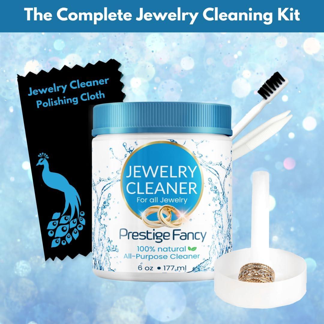 Kit Limpiador de Joyería Prestige 6 OZ - Incluye Cepillo y Paño