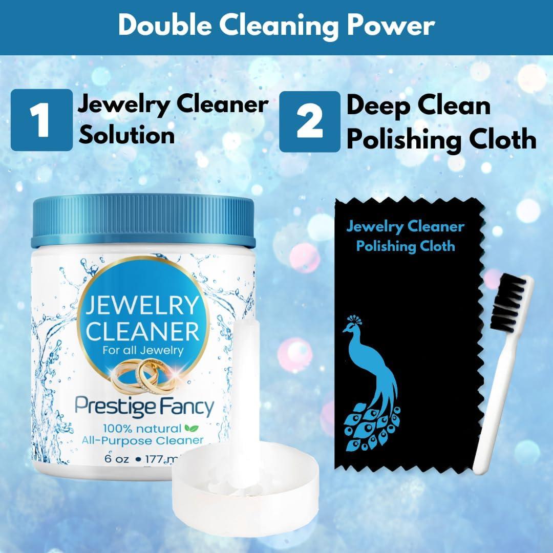 Kit Limpiador de Joyería Prestige 6 OZ - Incluye Cepillo y Paño