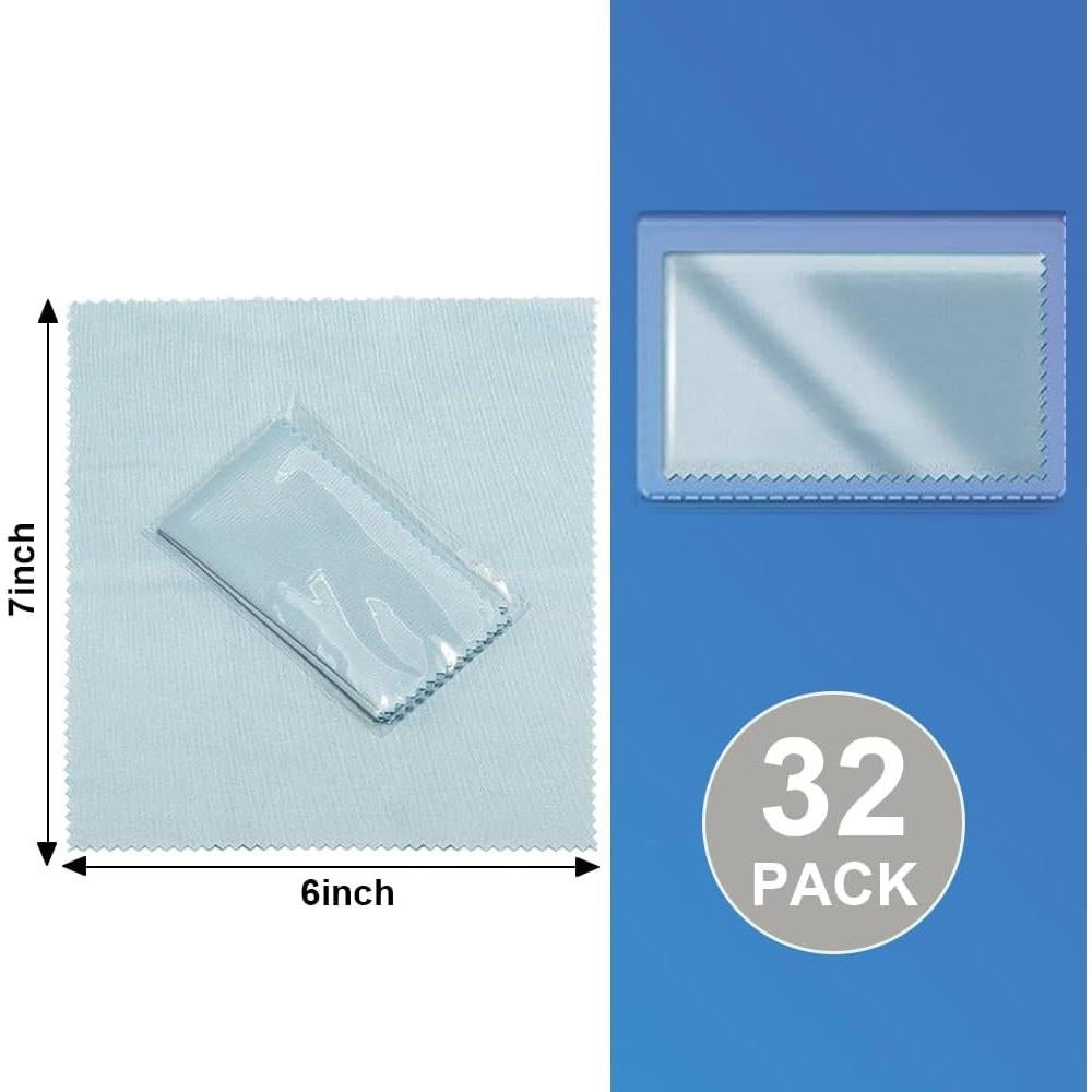 32 Paquetes Paño de Microfibra para Limpiar Pantallas - Negro y Azul