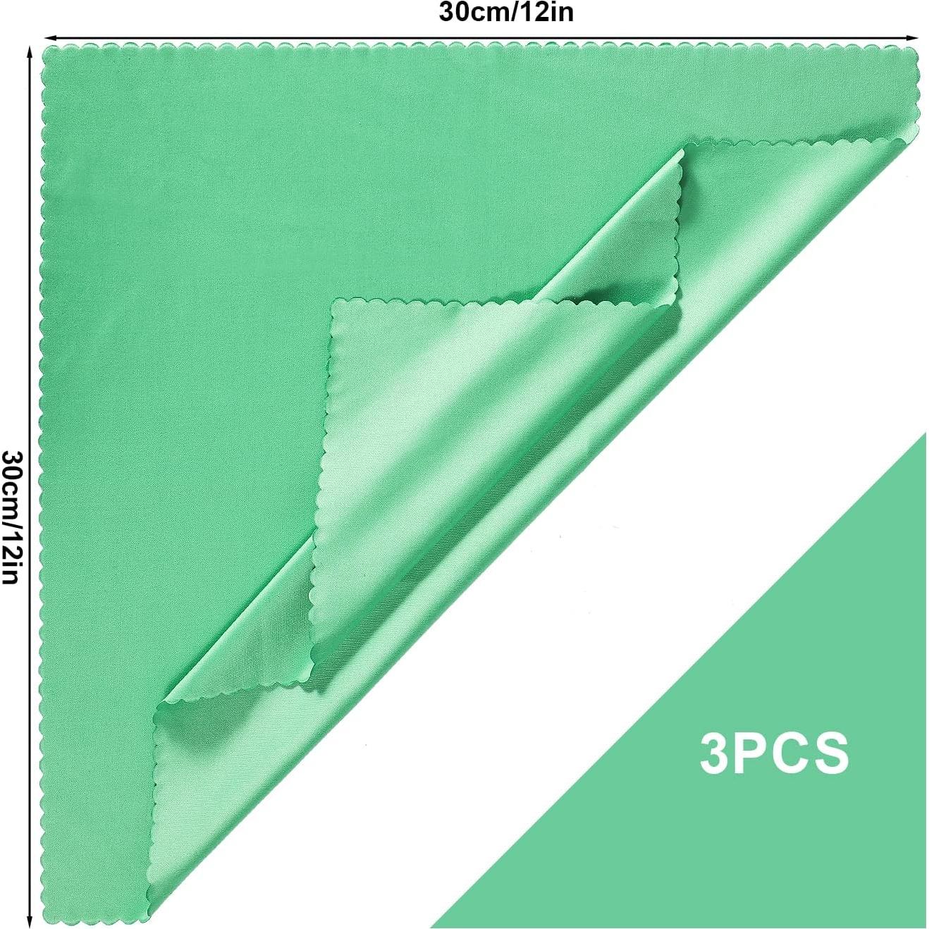 Paños de Limpieza de Microfibra 30x30cm 3pcs Verde para Instrumentos
