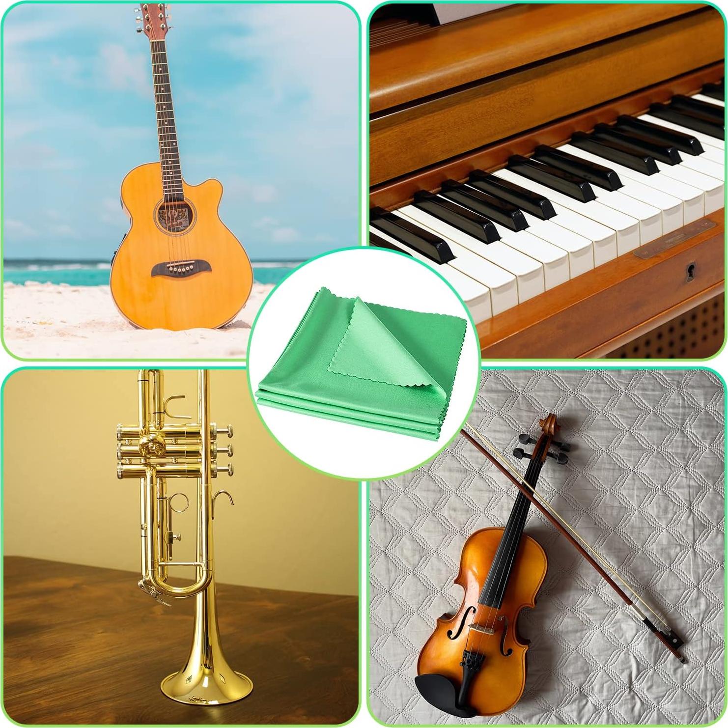 Paños de Limpieza de Microfibra 30x30cm 3pcs Verde para Instrumentos