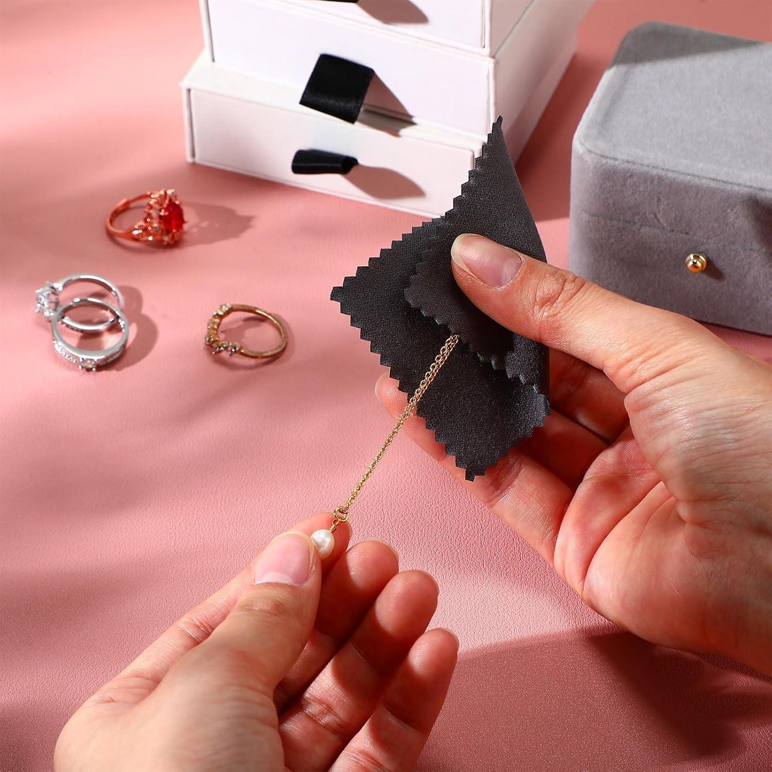 200 Paños de Limpieza de Joyería Tatuo 6x8 cm Doble Cara