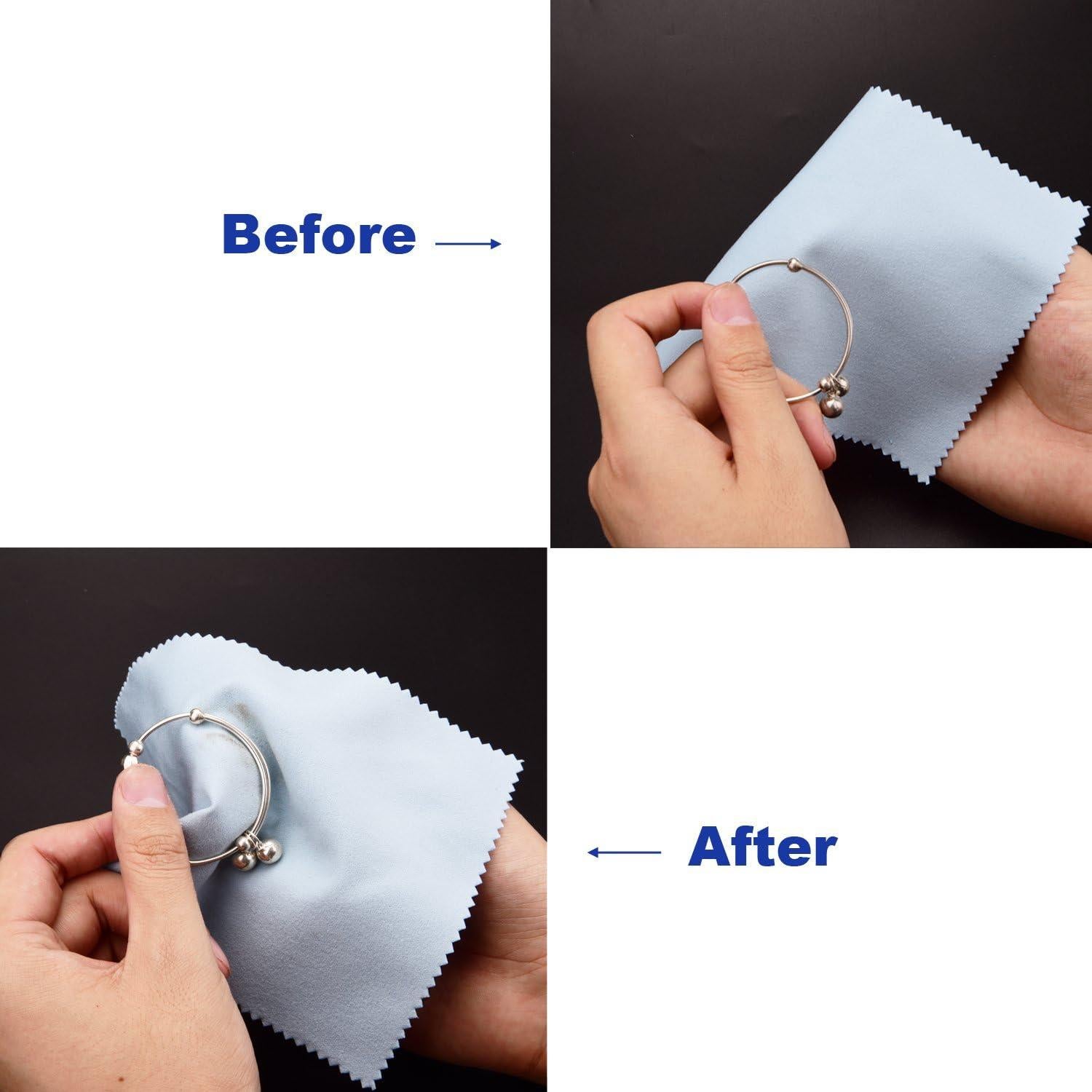 Paños de Limpieza de Joyería Sunmns 30 Piezas 12.5x20 cm