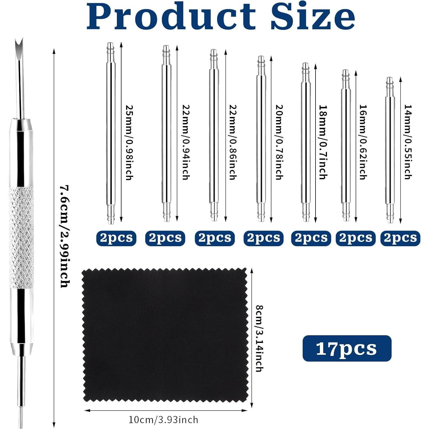 Kit de Reemplazo de Pasadores para Correas de Reloj MOZEAT 16 PCS