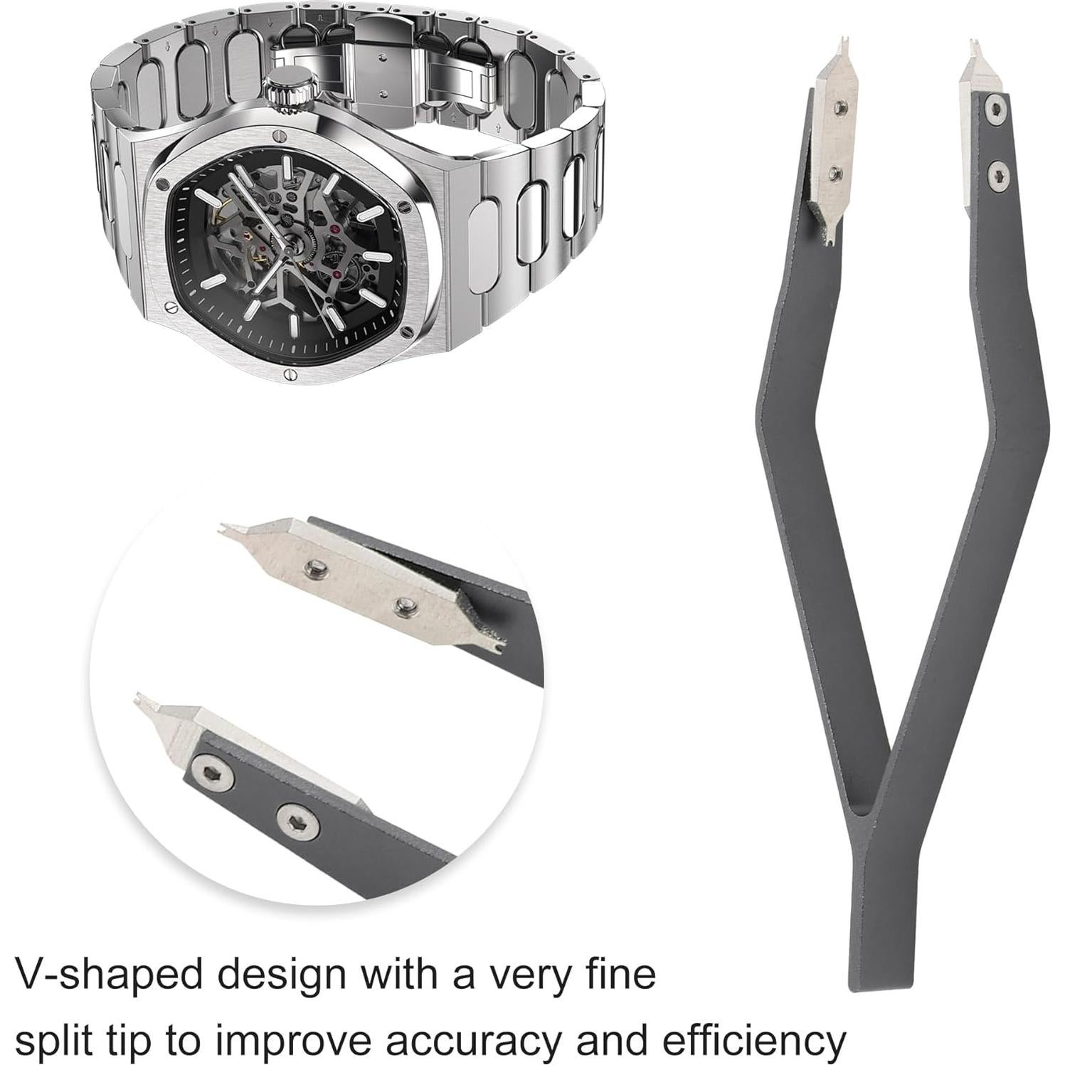 Pinzas para barras de resorte de reloj VOCOSTE - Aluminio 11.5x0.9cm