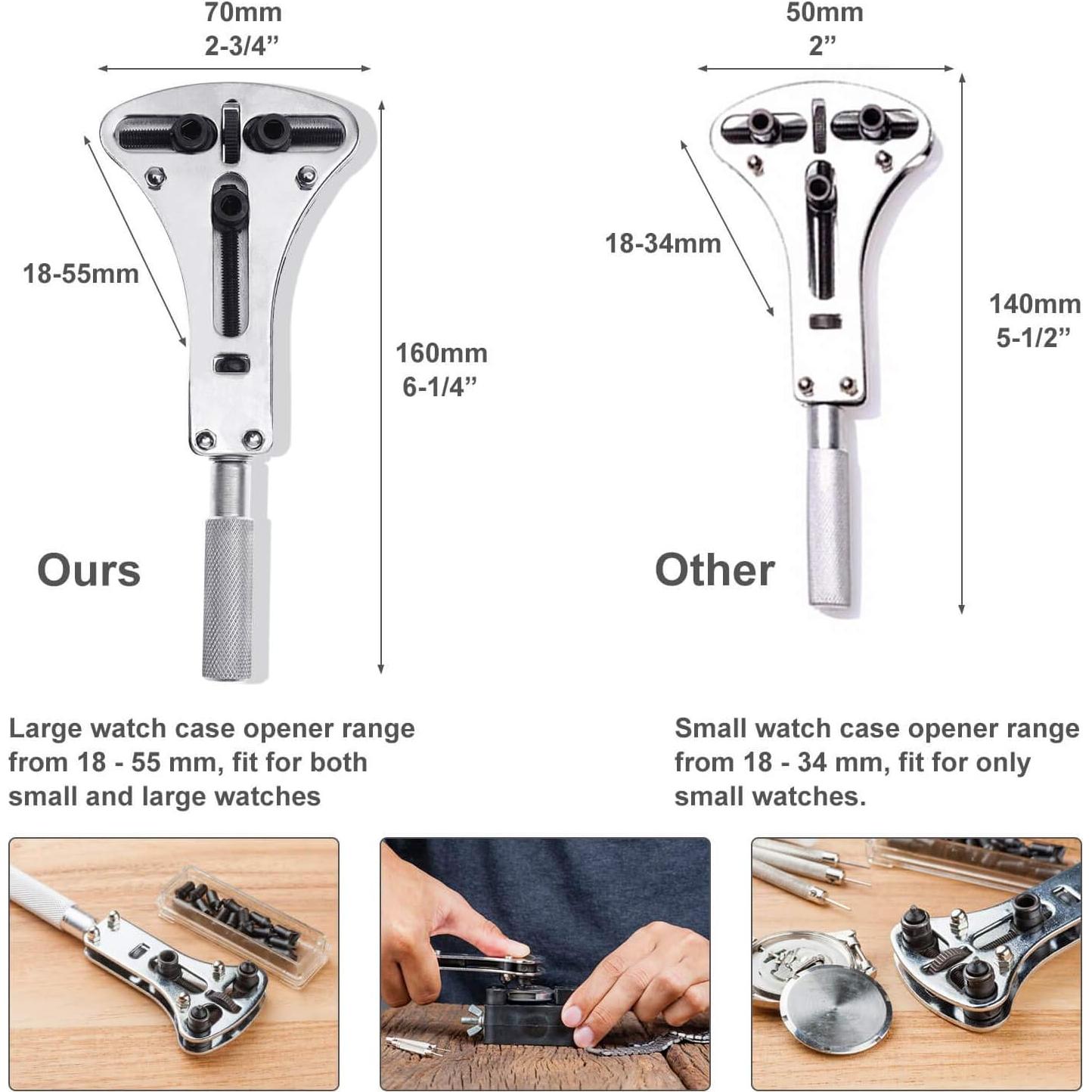 Kit de Reparación de Reloj Anezus 187 Piezas con Herramientas