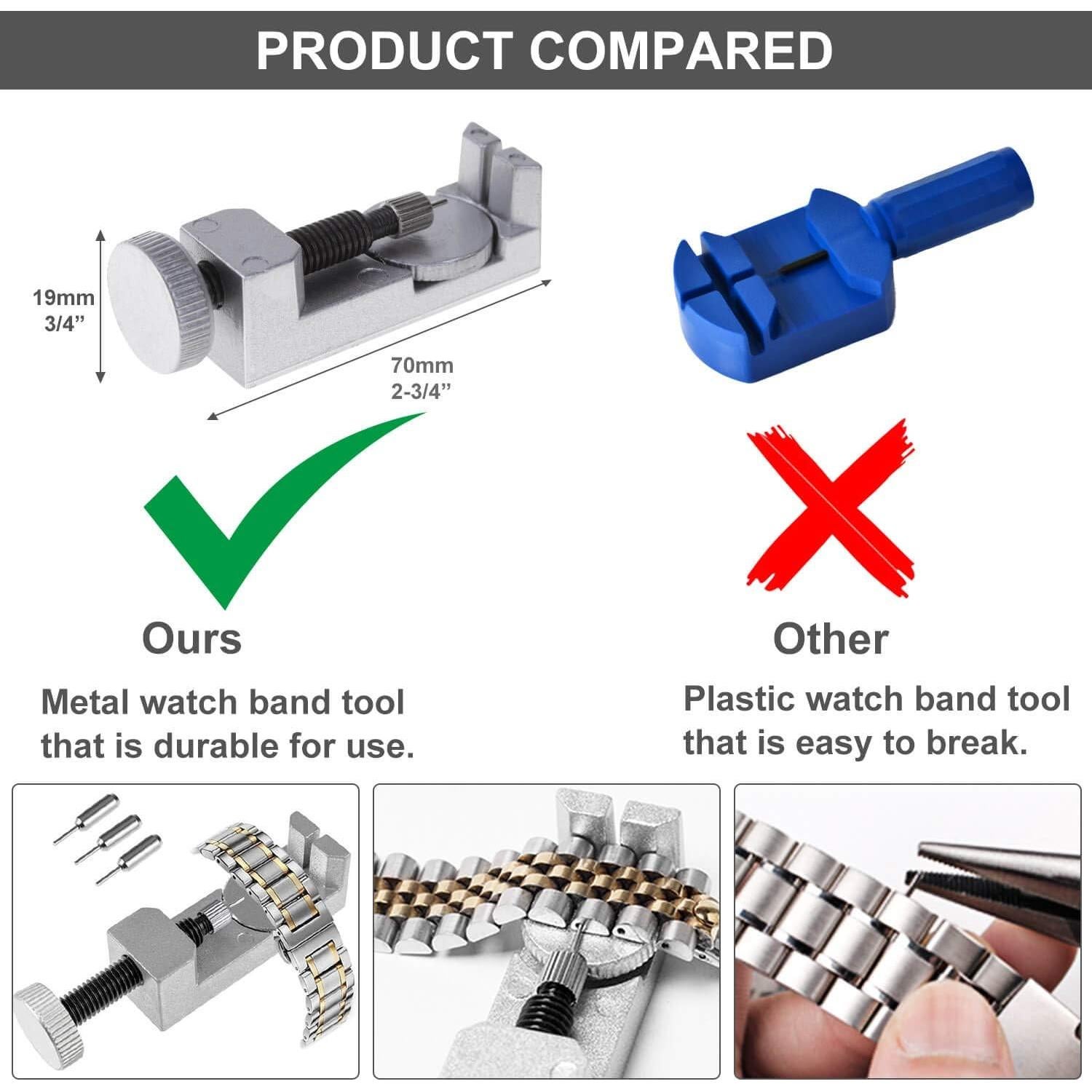 Kit de Reparación de Reloj Anezus 187 Piezas con Herramientas