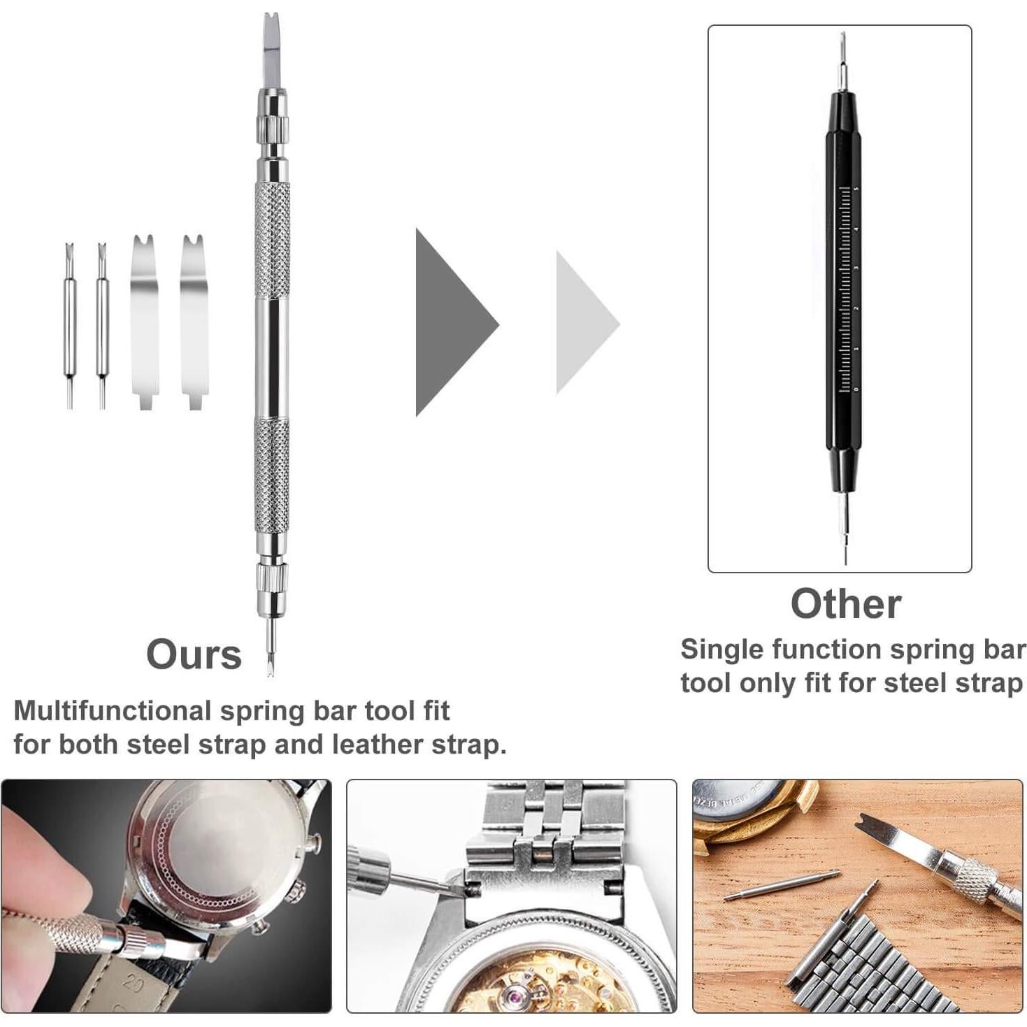 Kit de Reparación de Reloj Anezus 187 Piezas con Herramientas