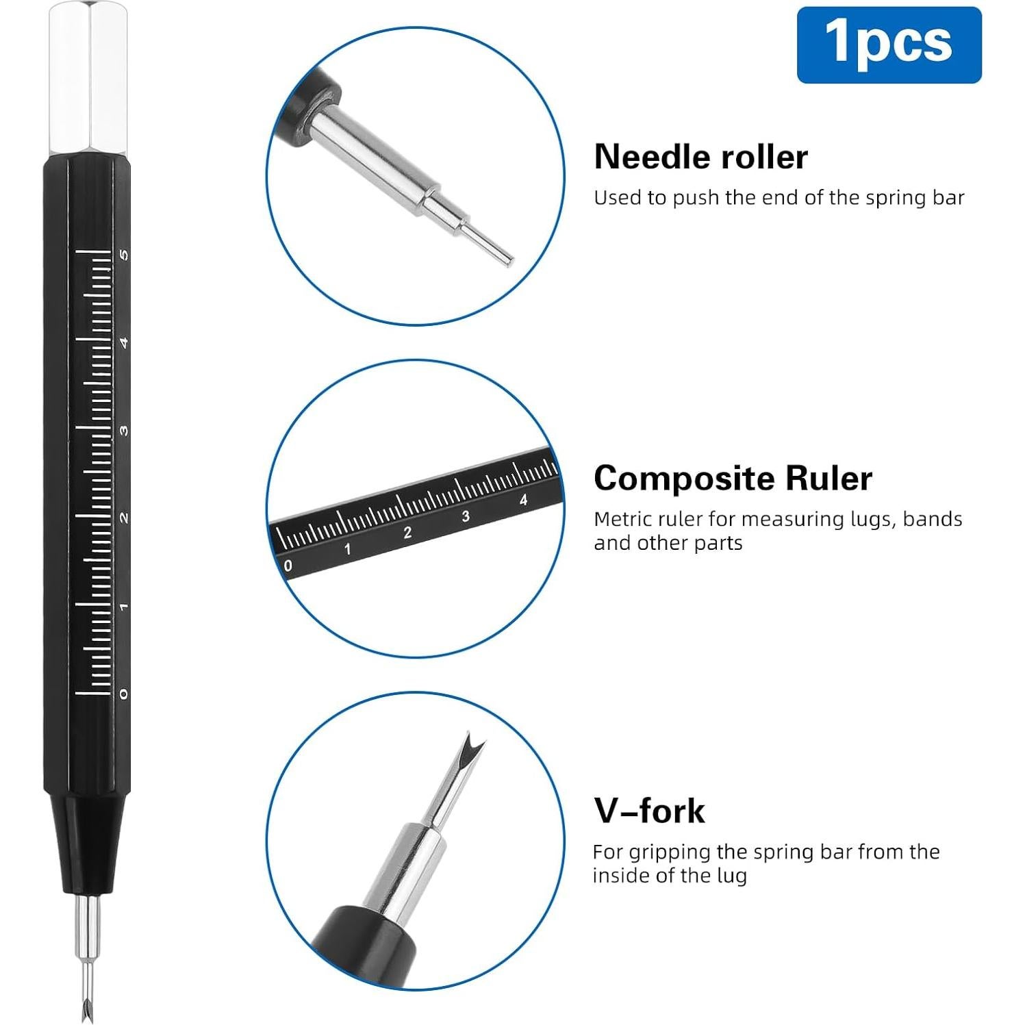 Herramienta Removedora de Pasadores de Correa de Reloj Notoke - Acero Inoxidable Multifuncional