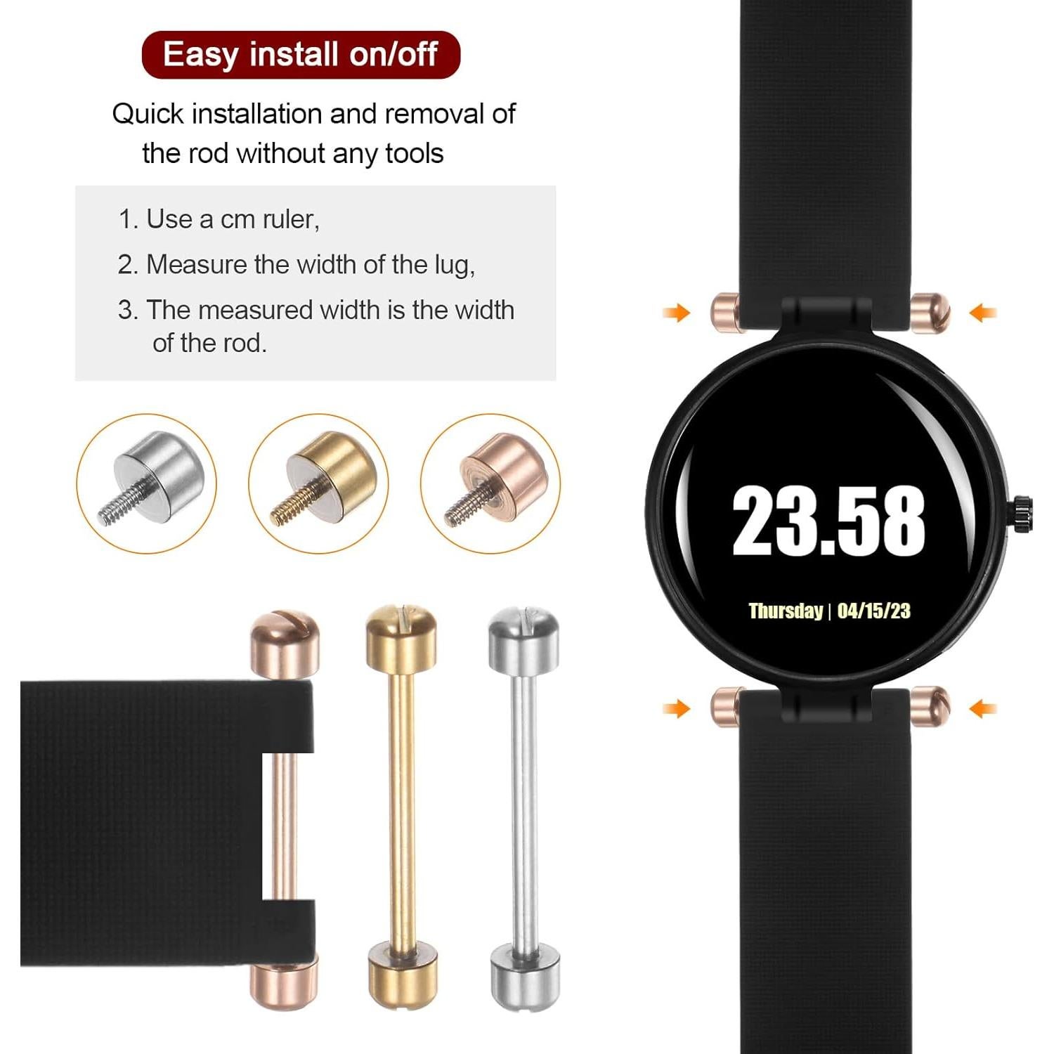 Tubo de Tornillo para Reloj HARFINGTON 20mm Acero Inoxidable