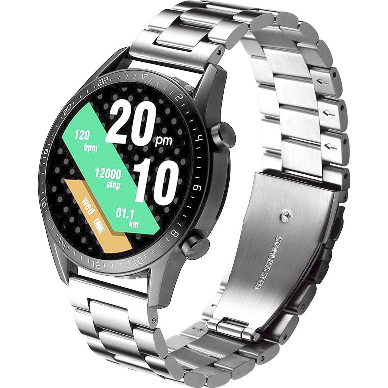 Correa de Reloj de Acero Inoxidable Moran 22mm Plata Plegable