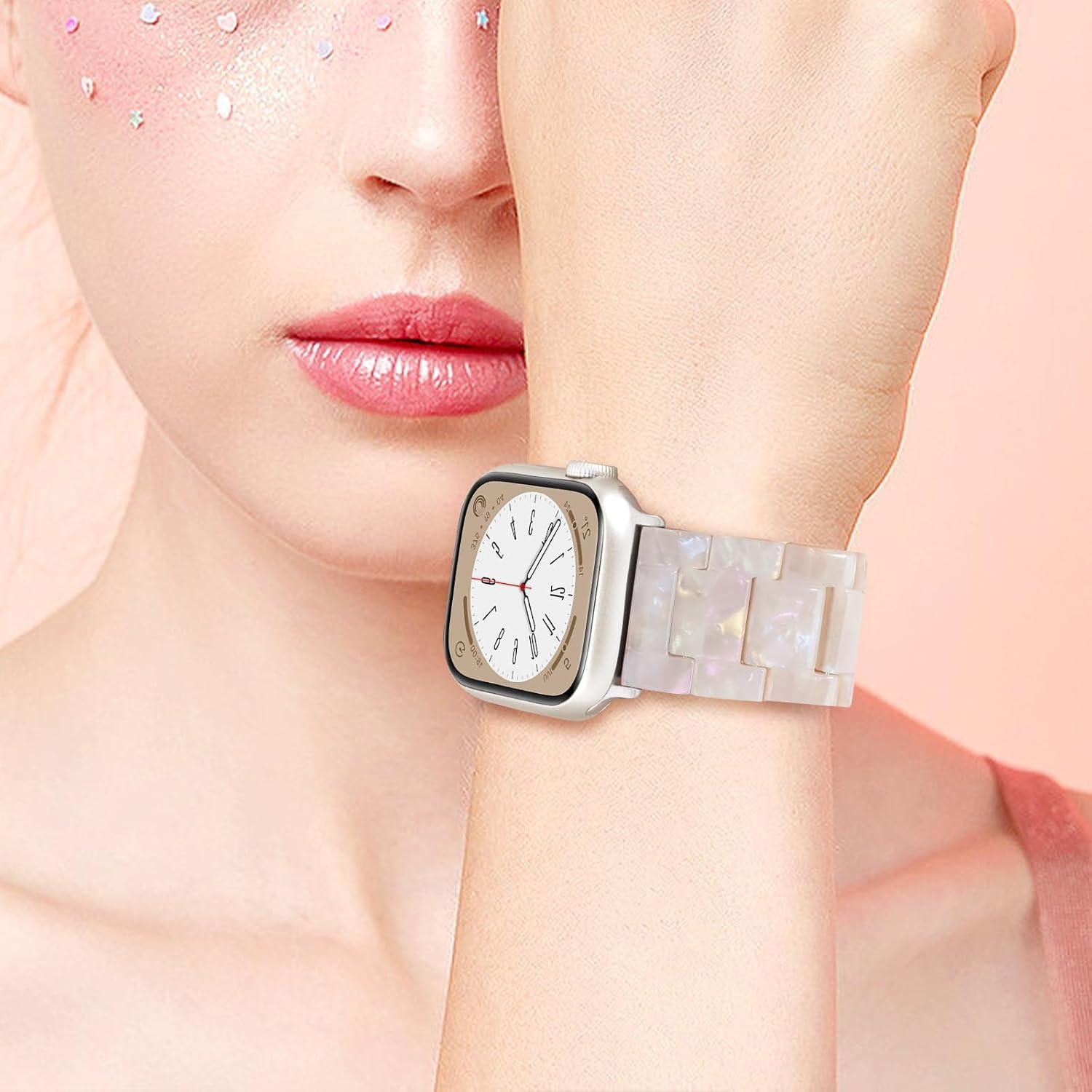 Banda de Resina V-MORO para Apple Watch 46/45/44/42mm - Blanco Aurora