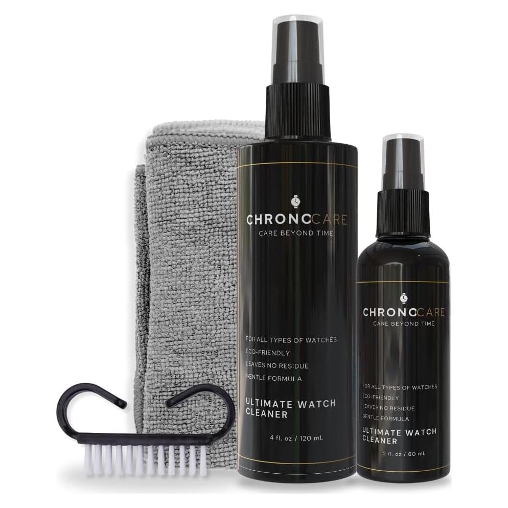 Kit de Limpieza de Reloj ChronoCare - Spray 118ml y 59ml, Toalla Microfibra