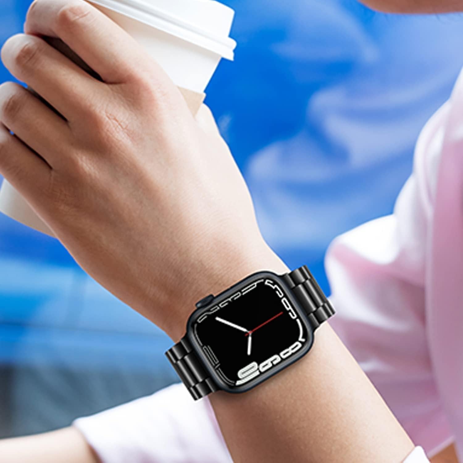 Correa de Acero Inoxidable Tasikar para Apple Watch 38-42mm Negro